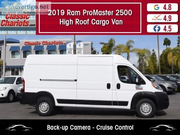 Used 2019 RAM ProMaster 2500 High Roof Cargo Van for Sale in San