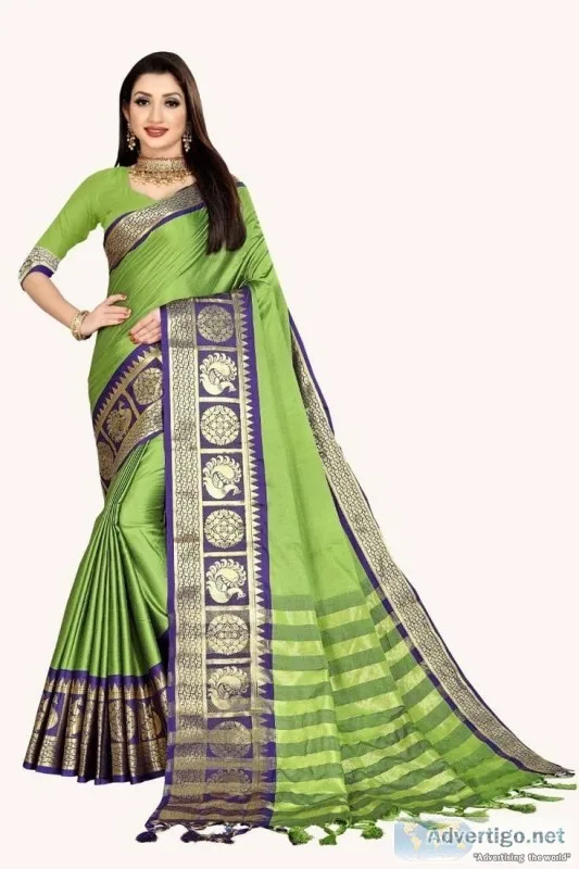 Graceful Green Sarees Collection for Engagement from Mirraw
