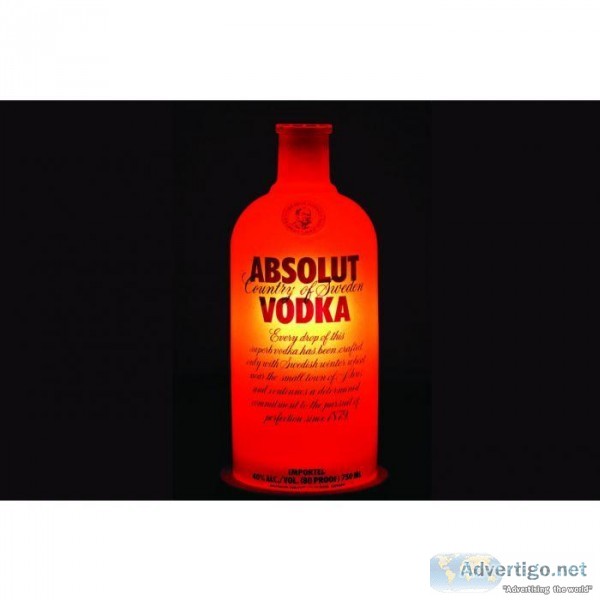 Absolute Vodka Red Bottle Lamp