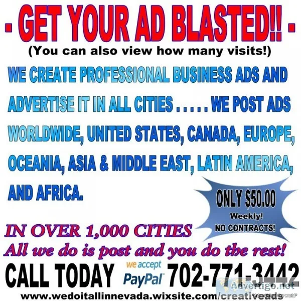 WE CREATE AND BLAST YOUR ADS ONLINE POSTERS