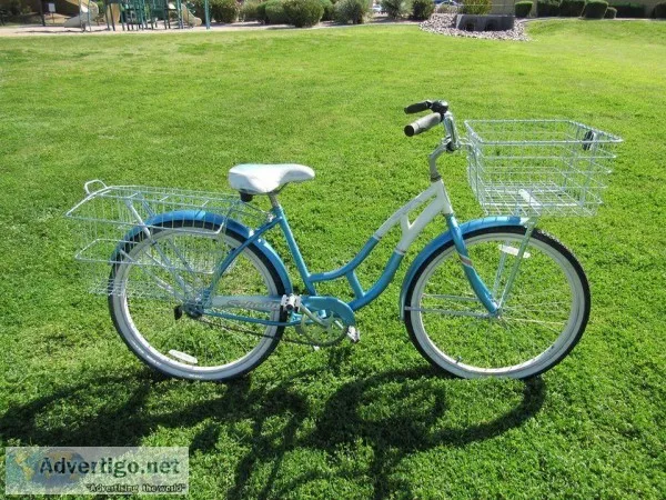 Schwinn Women s Legacy 26&quot Cruiser Bike- BlueWhite by Christ