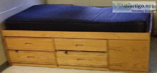 SINGLE XL BED WLOCKABLE DRAWERS