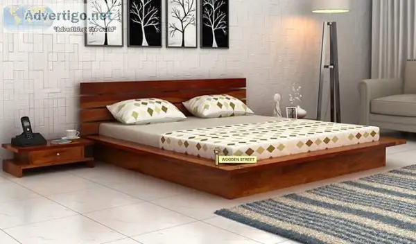 Get the best wooden platform bed designs online  Wooden Street