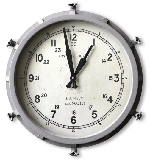 Nautical Industrial Wall Clock 22 inch