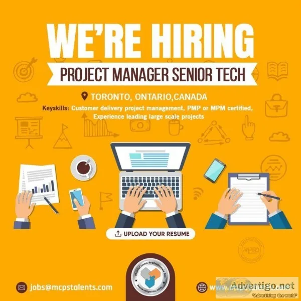 Project Manager Senior Tech Job at Toronto