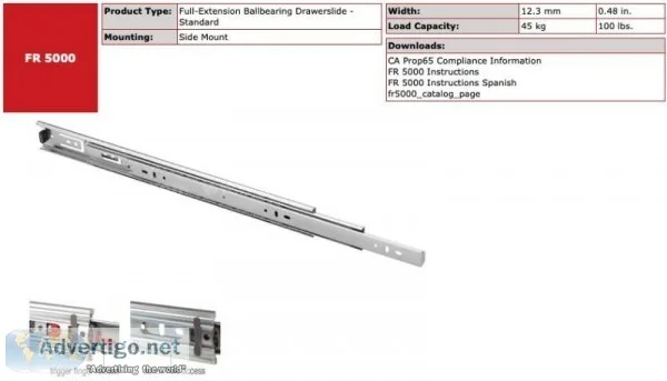 Lot of Fulterer FR5000 Full Extension Drawer Slides