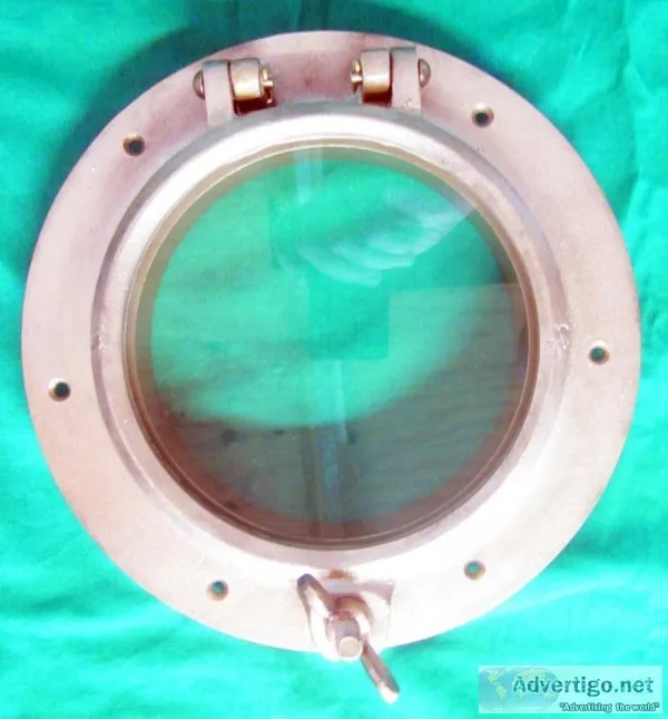 PORTHOLE - Nautical - Old 17&rdquo Bronze - Single Dog - 6&quot 