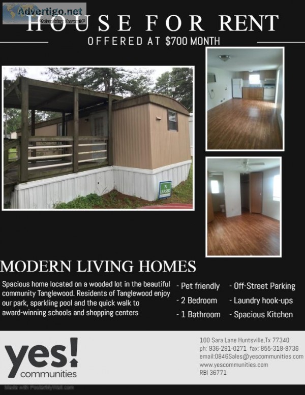 ONE BEDROOM HOME PROMO