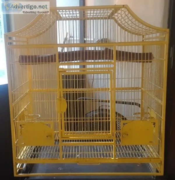 Large Yellow Metal Bird Cage
