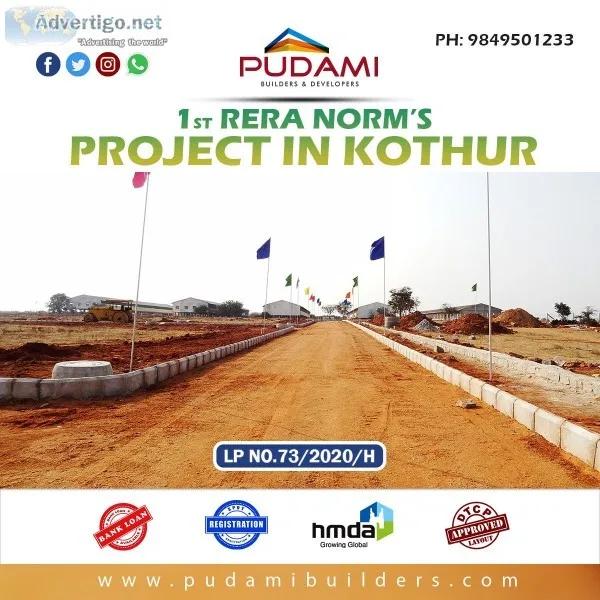 DTCP open plots available near thimmapur Kothur