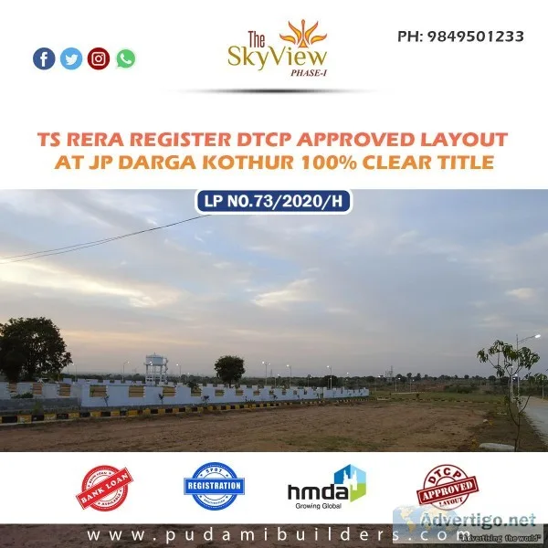 Plots As per Norms by Telangana government.