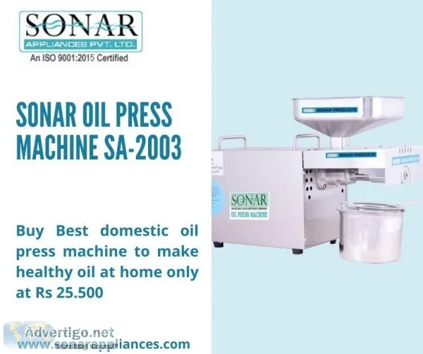 Purchase Best Oil Press Machine at Best Price-Sonarappliance