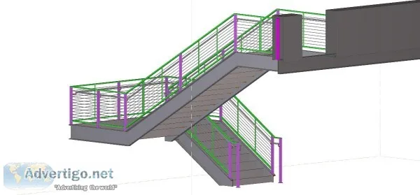Stair and Handrail Detailing in Connecticut - steel construction