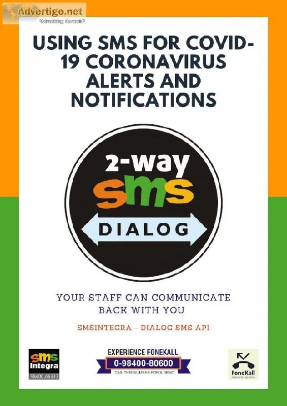 SMS alerts and Notifications for COVID19 CORONAVIRUS