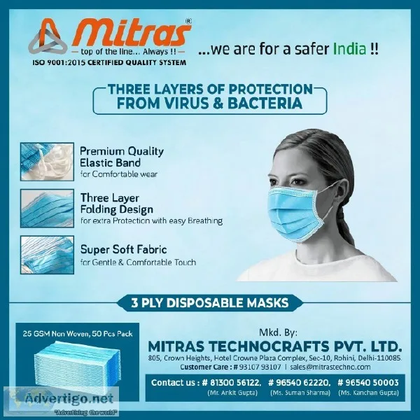 3 Ply Disposable Masks