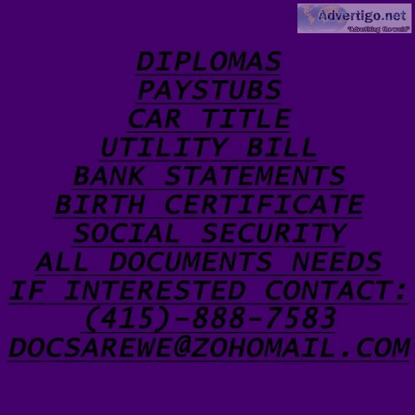 Bank statements, paystubs, diploma, dl/ss, birth certificate
