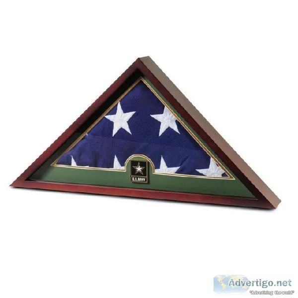 US Flag Display Case with Flag and Go Army Medallion