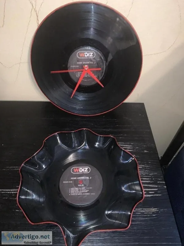 WDIZ Viny Record Clock and Bowl