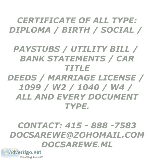 Bank statement, paystubs, diploma and other document 