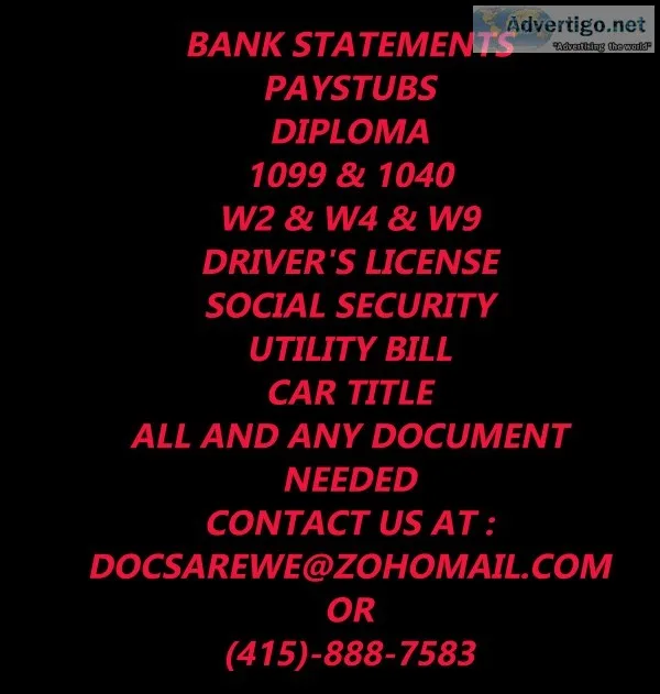 Bank statement paystub diploma taxes credit repair