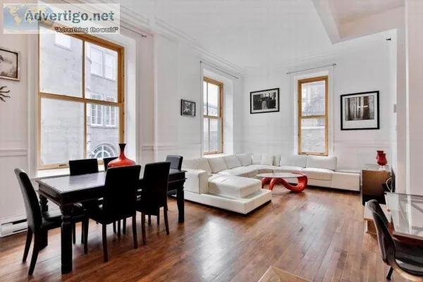 Amazing 2 bedroom condo fully furnished for rent Old Montreal