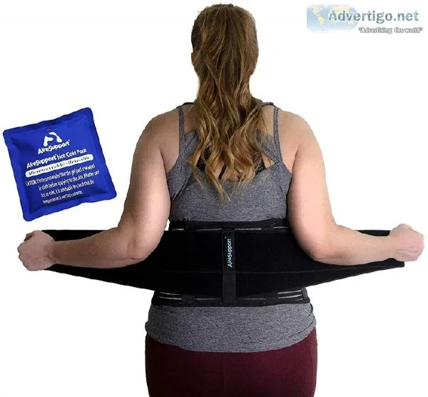 AireSupport Back Brace Lumbar Support with Reusable IceHot Pack 