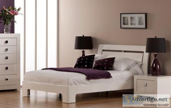 Purchase Bae White High Gloss Double Bed