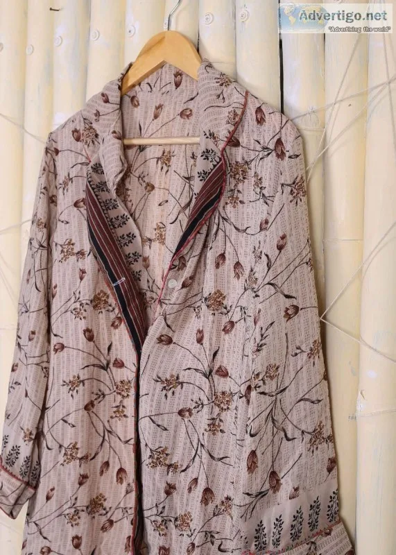 Handmade Indian Silk Long Shirt Upcycled Recycled Long Shirt Han