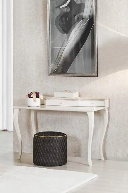 Tatiana High Gloss Cream And Leather Dressing Table Online