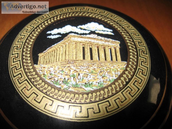Greek Parthenon Acropolis Vintage Souvenir Candy Dish Handmade i