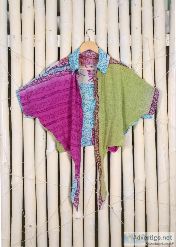 Handmade Bohemian Silk Dress Indian Handmade Silk Top Floral Hip