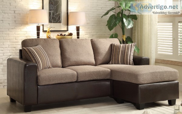 Brown Fabric Reversible Sectional