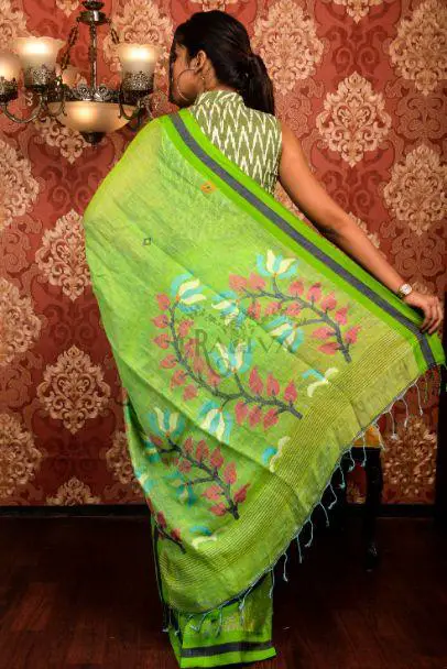 Pure Linen Silk Sarees Online at a wholesale price in Kolkata In