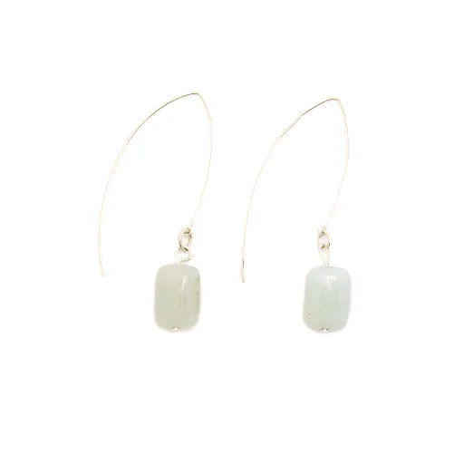 RECTANGLE SILVER KIDNEY EARRING