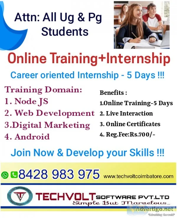 Summer Internship in Coimbatore  Gandhipuram  Python with Django