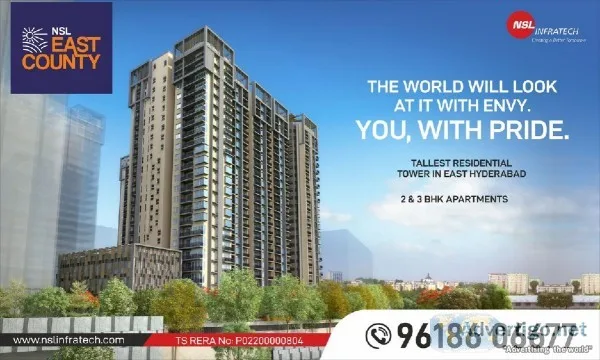 NSL East County   2 BHK Flats for Sale in Hyderabad
