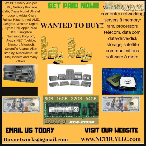WANTED WE BUY USED and NEW COMPUTER SERVERS NETWORKING MEMORY-RA