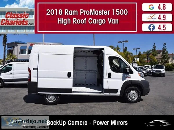 Used 2018 RAM ProMaster 1500 High Roof Cargo Van for Sale in San