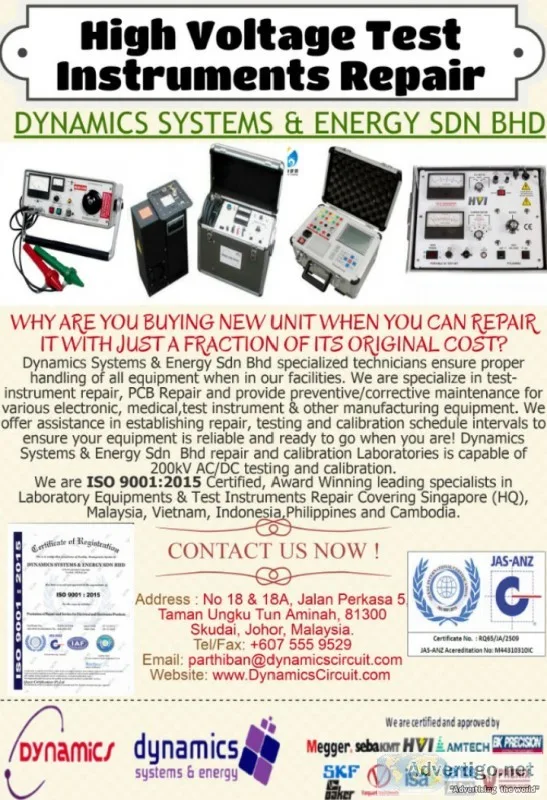 High voltage test instrument