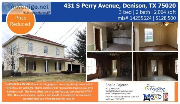 Home for Sale in Denison TX - 431 S Perry Avenue