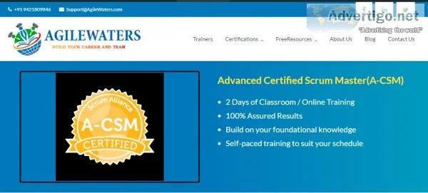 Online csm certification training courses in pune