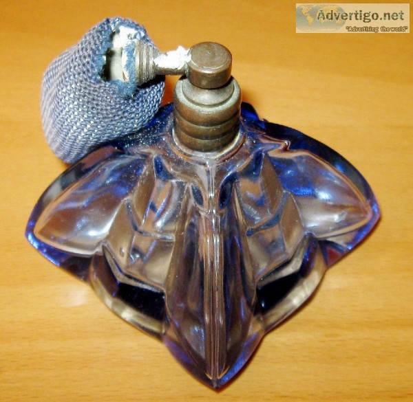 Vintage Unique Pyramid Shape Perfume Glass Bottle Atomizer Cryst