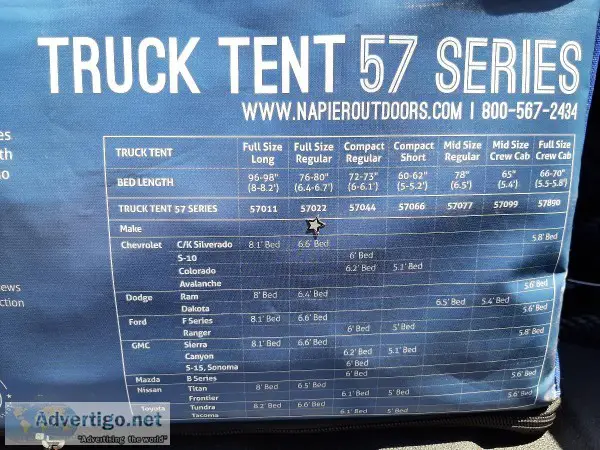 New Napier Truck Tent