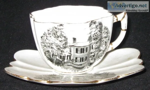 1898 Americana Historic Rare Antique Emerson Foley Tea Cup and S