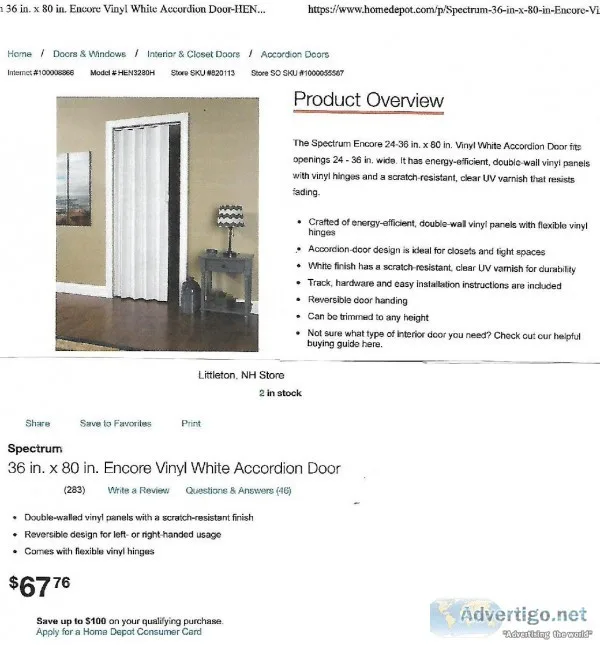 Folding  Accordian door