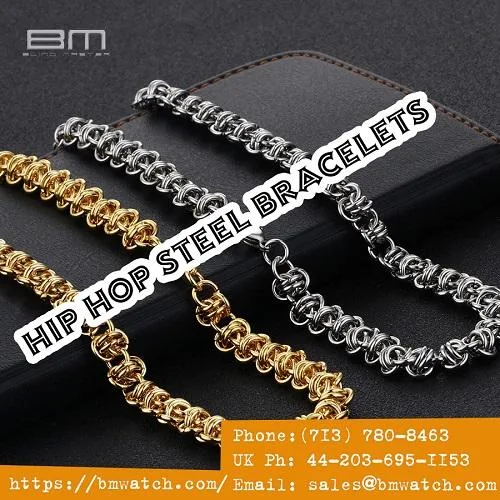 Hip hop steel bracelets
