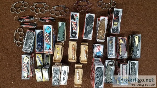 less than 3 each  pocket knives and stainless steel knuckles
