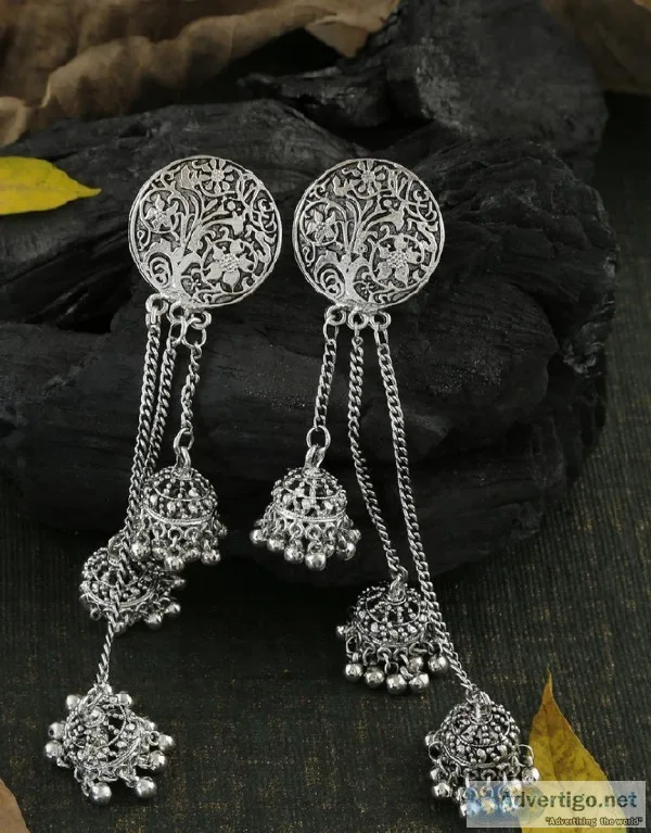 Buy Oxidised Jewellery and Oxidised Jhumkas at Anuradha Art Jewe