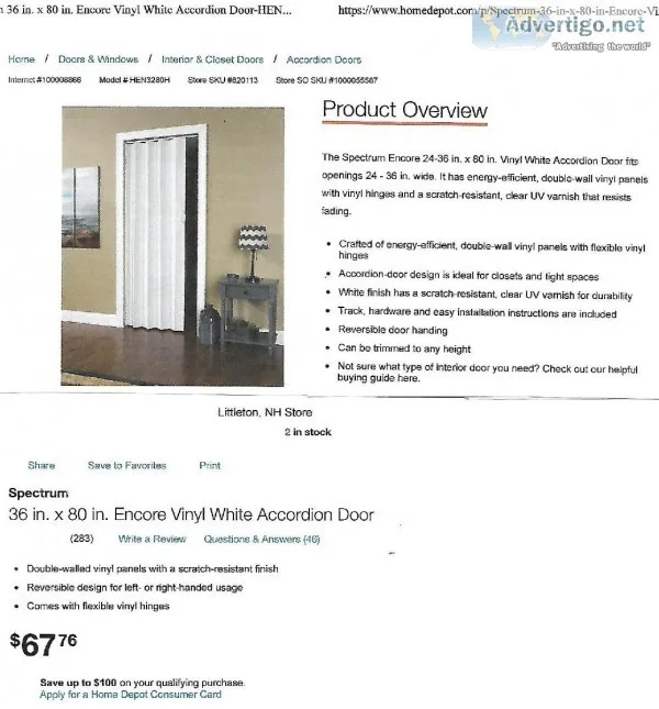 Folding  Accordian door