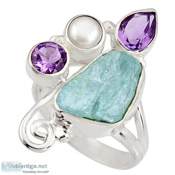 Designer Aquamarine Rings